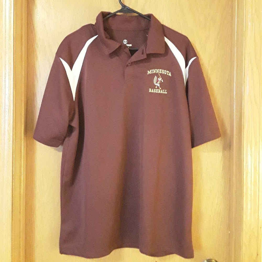 MN Gophers Baseball Polo Shirt Mens Size L